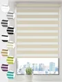 Sonello Doppelrollo Klemmfix ohne Bohren Duo Rollo Klemmrollo Sonnenschutzrollo Fensterrollo für Fenster & Türen Zebrarollo Seitenzugrollo 30cm x 130cm Creme