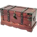 HMF 6400-140 Schatztruhe Schatzkiste Holztruhe Schloss 40 x 19 x 22 cm Frankreich
