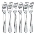 Evanda 14cm Dessertgabeln 6 Stück, Edelstahl Gebäckgabeln Set, Vintage Elegant Special Hammered Handle Mini Kuchengabeln für Zuhause, Hochzeit, Party, Café, Restaurant, spülmaschinenfest.