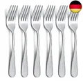 14cm Dessertgabeln 6 Stück, Edelstahl Gebäckgabeln Set, Vintage Elegant Special