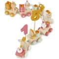 Bieco Spielwaren Geburtstagszug, Mehrfarbig, Holz, 5x48 cm, Spielzeug, Babyspielzeug, Lauflernwagen