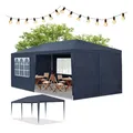 Juskys Partyzelt 3x6 m in Blau mit Dach & Seitenwänden - 18 m² Grundfläche - Sonnenschutz Outdoor