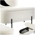 tectake Sitzbank, mit Bouclé-Stoff, schlanke, bodenschonende Stahlbeine, 96 x 36 x 43 cm