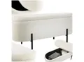 tectake® Sitzbank, mit Bouclé-Stoff, schlanke, bodenschonende Stahlbeine, 96 x 36 x 43 cm