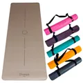 DIVASYA Premium Yogamatte rutschfest: Naturkautschuk rutschfest & japanische professional grip Oberfläche | 185x68x0,45cm | Tragegurt | 4,5mm dicke Yoga Matte | schadstofffrei