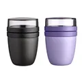 Mepal - Lunchpot Mini Ellipse Mixed - Nordic Black + Vivid Lilac – 300 ml