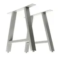 XPOtool Wiltec Tischbeine 2er Set aus Stahl 70x72cm Grau in A-Form Industrial Vierkantrohr Tischkufen Tischgestell Tischuntergestell Möbelkufen