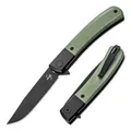 BÖKER PLUS® Modern Gentleman Taschenmesser - elegantes EDC Klappmesser mit Nitro-V Stahl Klinge & Micarta Griff - Flipper Einhand Messer mit Linerlock & Deep Carry Clip für Alltag Outdoor Freizeit
