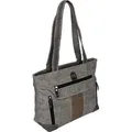 Damen Tasche Schultertasche Shopper Henkeltasche Handtasche Leder Optik GRAU (15129) - Grau