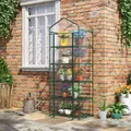 Outsunny Foliengewächshaus Mini-Gewächshaus mit 5 Regale Transparent Kunststoff