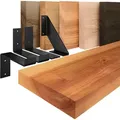 Lamo Manufaktur - Wandregal Holz, Bücherregal, Hängeregal Basic, Dunkel / Schwarz 40cm, Lwg-01-a-004-40ls