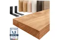 LAMO Manufaktur Wandregal Holz Gerade Regal Farbe: Dunkel mit schwarzem Basic Regalträger 40 cm, Komplett-Set, 40mm stake Massivholzplatte