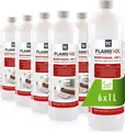 6x 1 L FLAMBIOL® Bioethanol Hochrein 100 % in Flaschen für Edelstahl-Tisch-Kamine