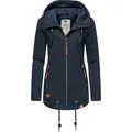 Ragwear Outdoorjacke Zuzka stylische Übergangsjacke mit großer Kapuze blau|grau XS (34)