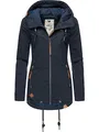 Ragwear Damen Übergangsjacke leichte Jacke Kurzmantel wasserdicht mit Verstellbarer Kapuze Zuzka Intl Navy023 Gr. XS