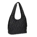 Zwei Damen Shopper CLEO CL100 Handtasche 9 Liter, leichte Nylon Tote Bag im Casual Stil, gepolsterte Puffer Tasche mit Reißverschluss und Innenfächern, aus recyceltem Nylon gefertigt (black-new)