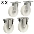 8 x Polyamid Rolle Lenkrolle Transportrolle Schwerlastrolle Ø 125 mm Lenk-Bock