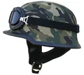 ATO-Helme Oldtimer Motorradhelm mit Fliegerbrille Wehrmachtshelm (L 59/60cm, Camouflage)