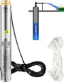 VEVOR 3,5 Zoll 750W Tiefbrunnenpumpe Brunnenpumpe 6300L/h sandresistent bis 5%