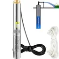 VEVOR 88,9 mm Tiefbrunnenpumpe 750W Brunnenpumpe 105L/min Tauchpumpe max. Förderhöhe 62m Rohrpumpe 230V 50Hz Sandpumpe IP68 Wasserpumpe mit 20m Kabe