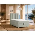Best for Home Boxspringbett Trinity K10 SINGLE mit Bettkasten & Bonellfederkern, Komfort Topper H3 (Einzelbett, Polsterbett gepolstertes Kopfteil, Jugendbett, Kinderbett versch. Größen, 70x200 80x200 90x200 100x200 cm), mit oder ohne Topper, Flexible Liefermöglichkeiten, Handwerksqualität grün 100 cm x 200 cm