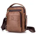 Leder Umhängetasche Herren Schultertasche Vintage Männer Tasche Crossbody Bag...