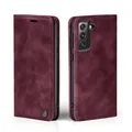 Handy Hülle für Samsung Galaxy S21 FE Klapp Magnet Smartphone Cover Case Rot