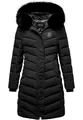REPUBLIX Damen Gefütterte Dicke Winter Jacke Mantel Parka mit Kapuze RJ-8016 Schwarz XL