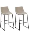 Bequeme und stilvolle Barstühle im Retro-Design 2er Set beige Franks