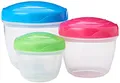 Sistema TO GO Snack 'n' Nest Frischhaltedosen Set | 150 ml305 ml520 ml | kleine ineinander stapelbare Vorratsdosen | BPA-frei | Gemischte Farben | 3 Stück