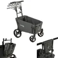 Beach Wagon Faltbarer Bollerwagen Push Combideal - 40 kg - Mittelgroßer Handwagen mit Schiebestange, Konsolentasche und Querstangentasche - Strandwagen, Campingwagen - Dunkelgrau