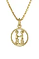 TRENDOR Schmuck Sternzeichen Zwilling 333 Gold + goldplattierte Kinder-Kette 759