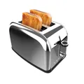 Cecotec Vertikaler Toaster 2 Kurzschlitze Toastin' time 850 Inox Lite, 850 W, 2 Scheiben Brot, 3,8 cm breiter Schlitz, Brötchenaufsatz und Krümelschublade, Edelstahl