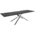 DELIFE Esstisch Edge, Keramik Laminam® Nero Greco Anthrazit 300x100cm Kreuzgestell Rechteck grau Gerade Kante Rechteck | 300 cm x 76 cm x 100 cm