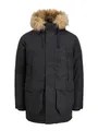 JACK & JONES Herren Jjcamp Faux Fur Parka Bf, Black, l