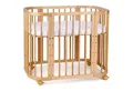 Waldin Babybett Babybett, Beistellbett aus Holz, 5in1 mit Matratze, Belüftet
