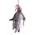 Halloween Dekoration - Hänge Clown mit Messer (mit Bewegung, Licht & Sound)