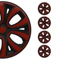 4 Stück Radblenden Radkappen Radzierblenden 16" Zoll Stahlfelgen Schwarz-Rot