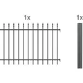 ALBERTS Zaun-Anbauset Chaussee, zum Einbetonieren (Anthrazit, 120 cm)