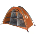 vidaXL Lagerzelt 9 Fächer, Outdoor Zelt mit viel Stauraum, Camping Unterstand Tragbar für Sommer, Gartenzelt Beistellzelt, Grau Orange 185T TAFT