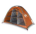 vidaXL Hauszelt, Camping-Organizer-Zelt 9 Fächer Grau Orange Wasserdicht