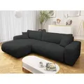 MIRJAN24 Ecksofa Fetrinu Maxi, mit Bettkasten und Schlaffunktion, L-Form, Wellenfeder, 274x145x82 cm schwarz