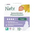 Damenbinden Super mit Flügeln 12 Stk. | Naty | Bio-Baumwolle | hautverträglich