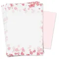 Briefpapier Set romantisch mit Umschlägen I 50 Blatt 90 g/m² DIN A4 I stilvolles Schreibpapier vielseitig verwendbar Rosa Herz Motiv-Papier I Geburtstag Urkunde Speisekarte I dv157
