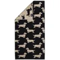 Cawö Handtuch Cawö Duschtuch We love Dogs 6246-93 Dackel Schwarz 80x150, Walkfrottier, 100% Baumwolle beige|schwarz 80 cm x 150 cm