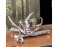 Antikas Wanddekoobjekt Aluminium Kerzenhalter, klein, Elchgeweih, Dekoration