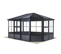Wintergarten Pavillon Überdachung Aluminium Sojag anthrazit 384x384x281cm