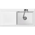 Auflagespüle KeraDomo MERA 100 SL Polar Becken rechts mit Handbetätigung