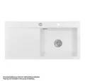 Systemceram Küchenspüle KeraDomo MERA 100 SL Becken rechts Handbedienung Polar, 100/510 cm