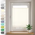 Sonello Plissee Klemmfix ohne Bohren 100cm x 100cm Hellcreme Faltrollo Plisseerollo Jalousie für Tür & Fenster Blickdicht Sichtschutz Sonnenschutz Fertifplissee Rollo